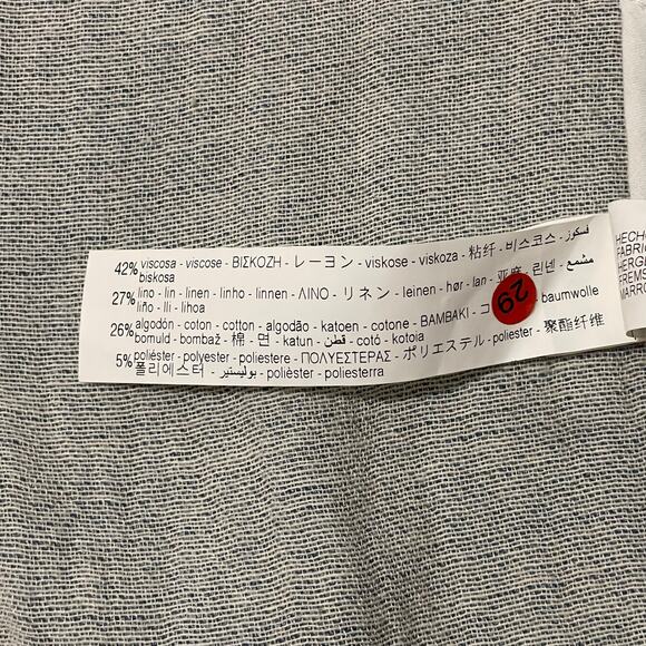 Zara Linen Duster Trench Coat Jacket Button Front Pockets Blue White Women’s S - Picture 16 of 16